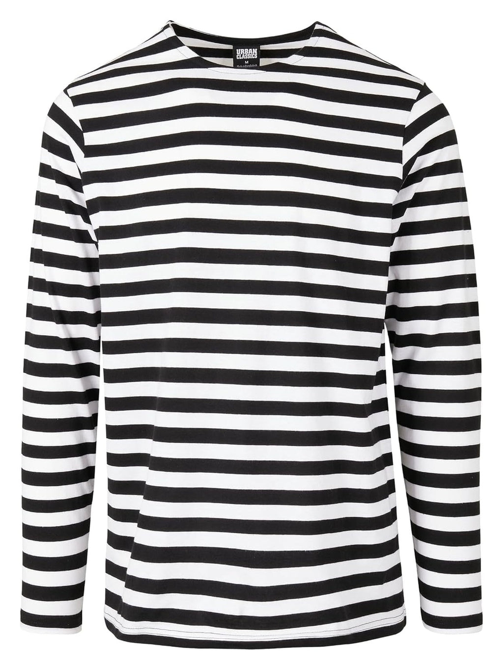 URBAN Classics - tricou regular cu maneci lungi in dungi alb/negru barbati