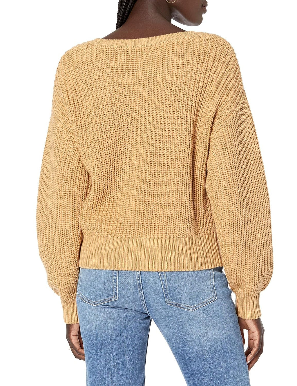 THE DROP Pulover Selena Cable Front Cropped femei