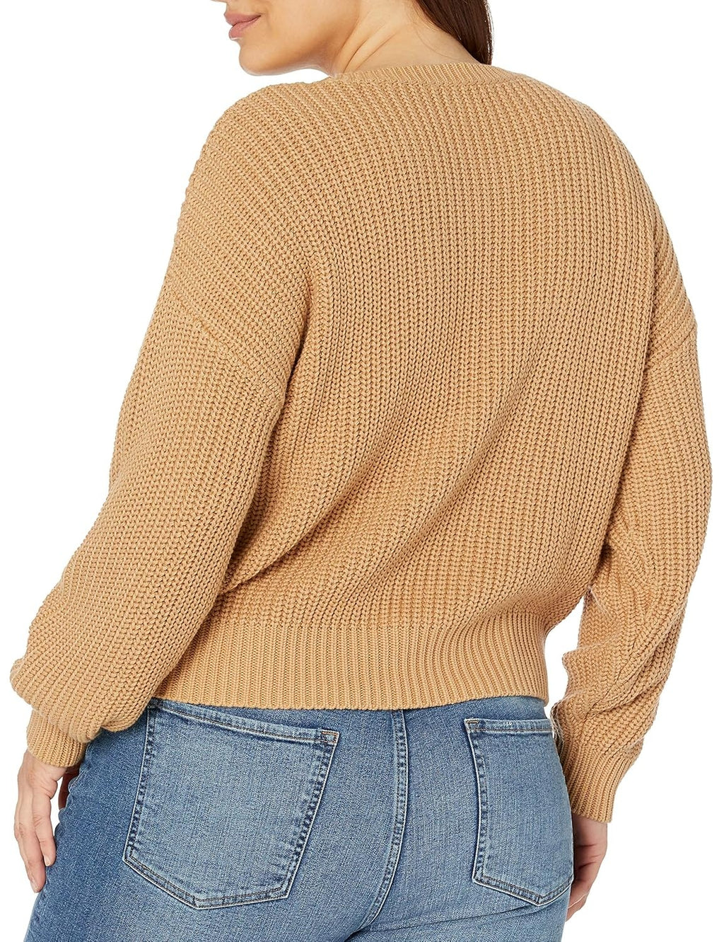 THE DROP Pulover Selena Cable Front Cropped femei