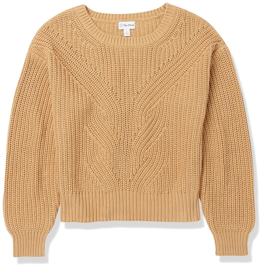 THE DROP Pulover Selena Cable Front Cropped femei