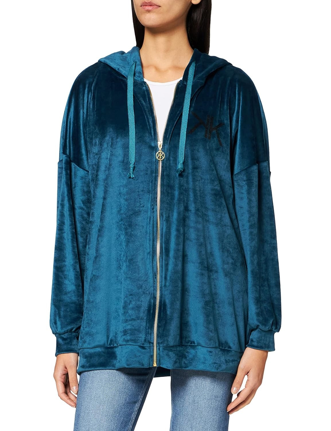 KENDALL & KYLIE Hanorac cu gluga Velvet Oversized femei