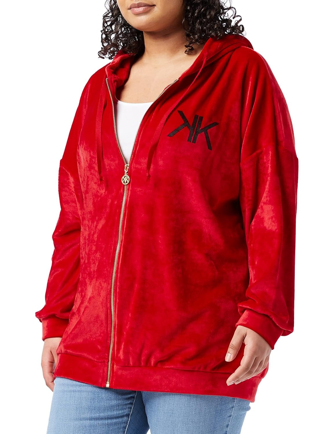 KENDALL & KYLIE Hanorac cu gluga Velvet Oversized femei