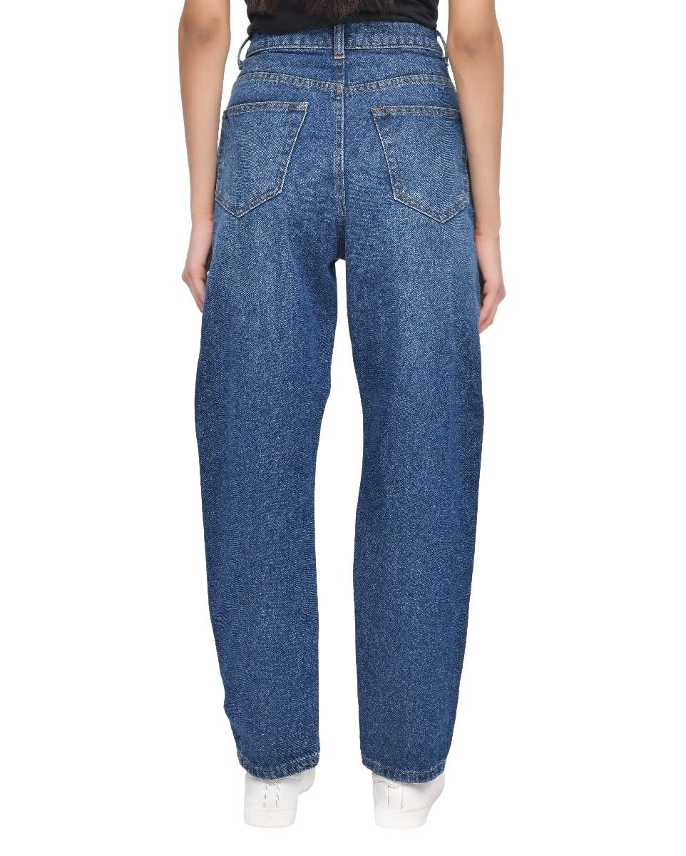 M17 Jeans Mom High Waist Multi Rip femei