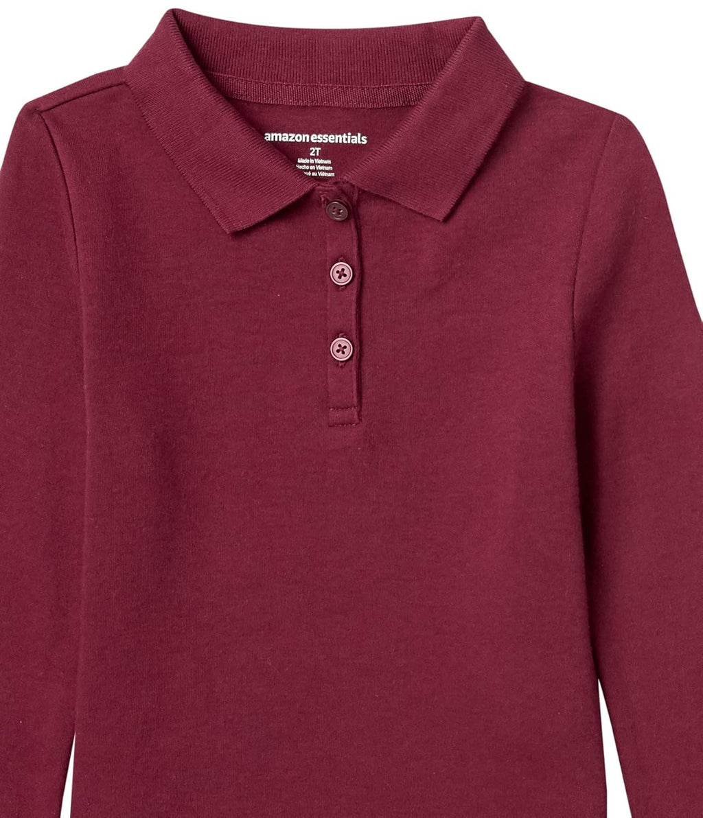 AMAZON ESSENTIALS Tricou polo Interlock maneca lunga set 5 buc fete