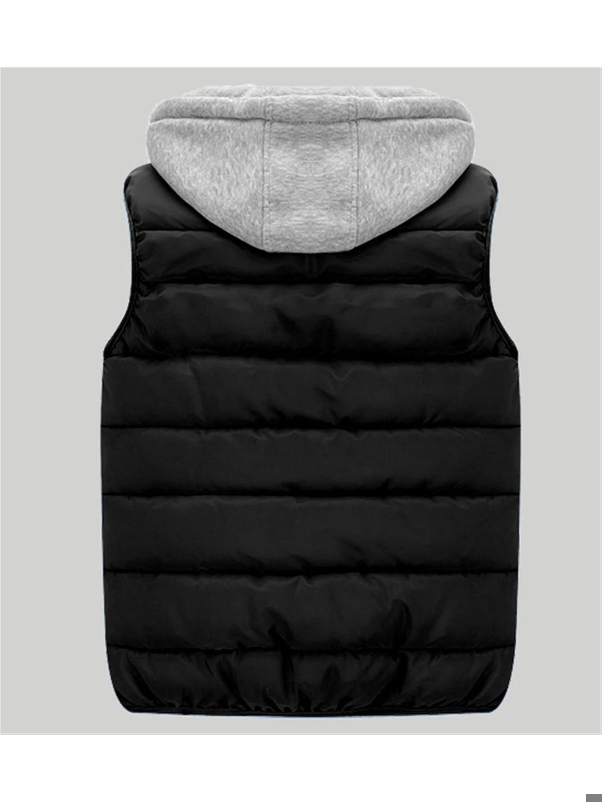 OMMDA Vesta casual cu gluga cu fermoar negru barbati