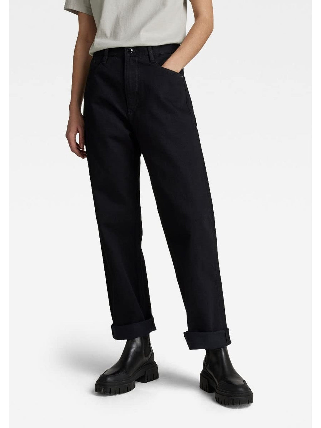 G-STAR Blugi largi Type femei negri 30W 30L