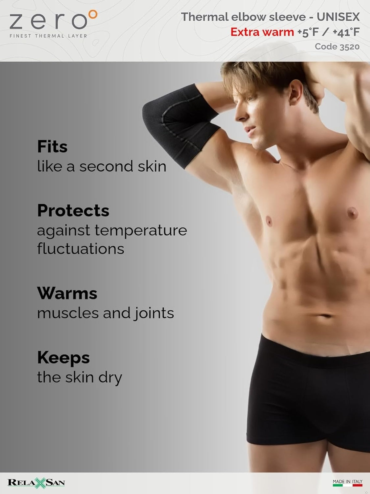RELAXSAN Zero - Fasa protectiva pentru cot din lana merinos unisex
