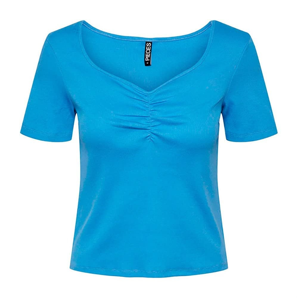 PIECES Top Tania maneca scurta femei