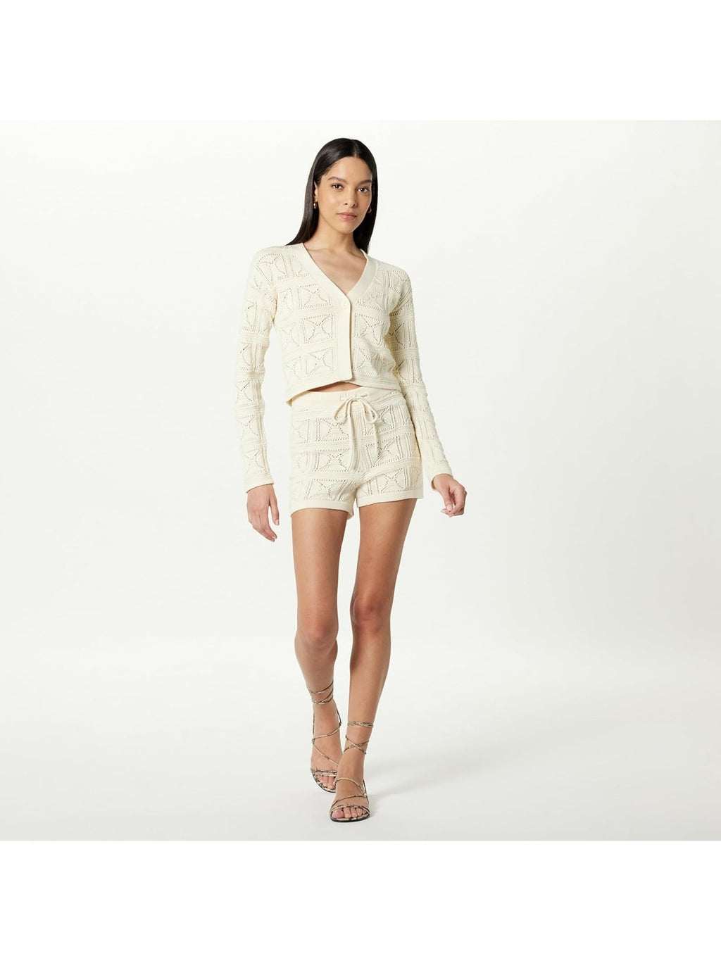 THE DROP Pantaloni scurti Lee Drawstring crochet femei