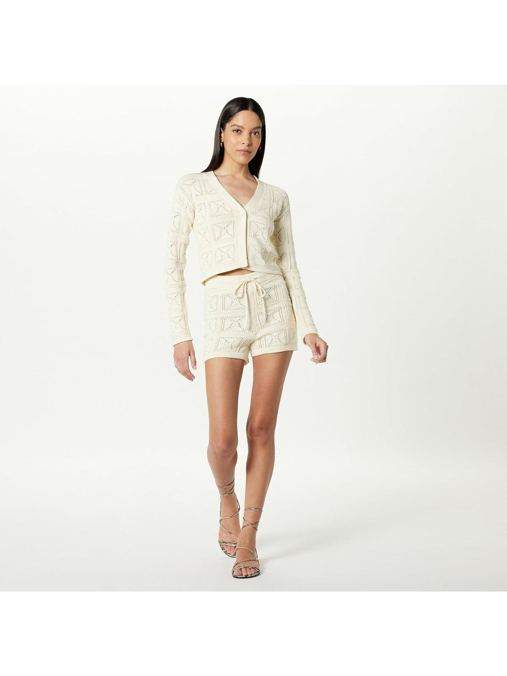 THE DROP Pantaloni scurti Lee Drawstring crochet femei