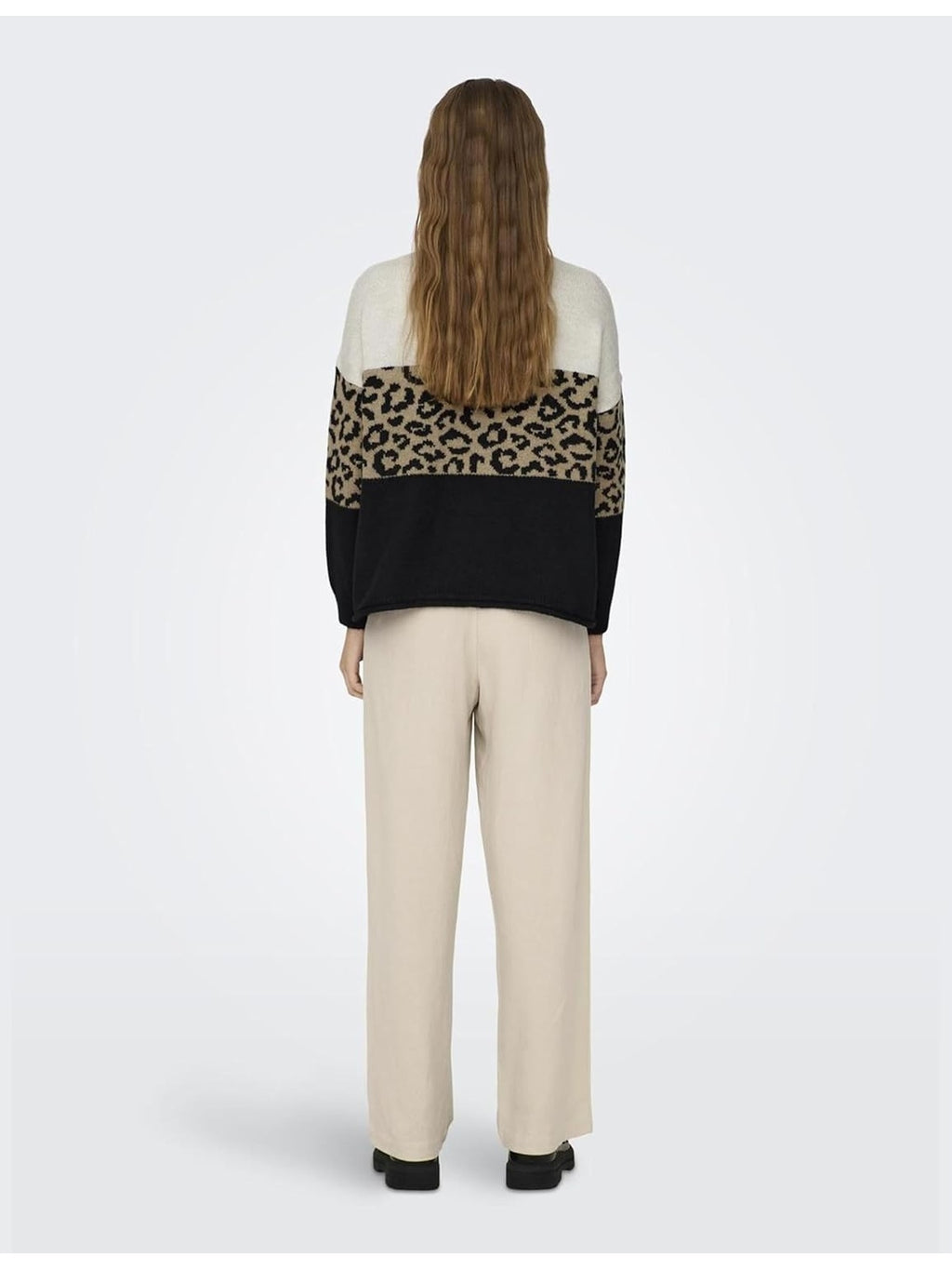 ONLY Pulover multicolor animal print/bej/negru femei