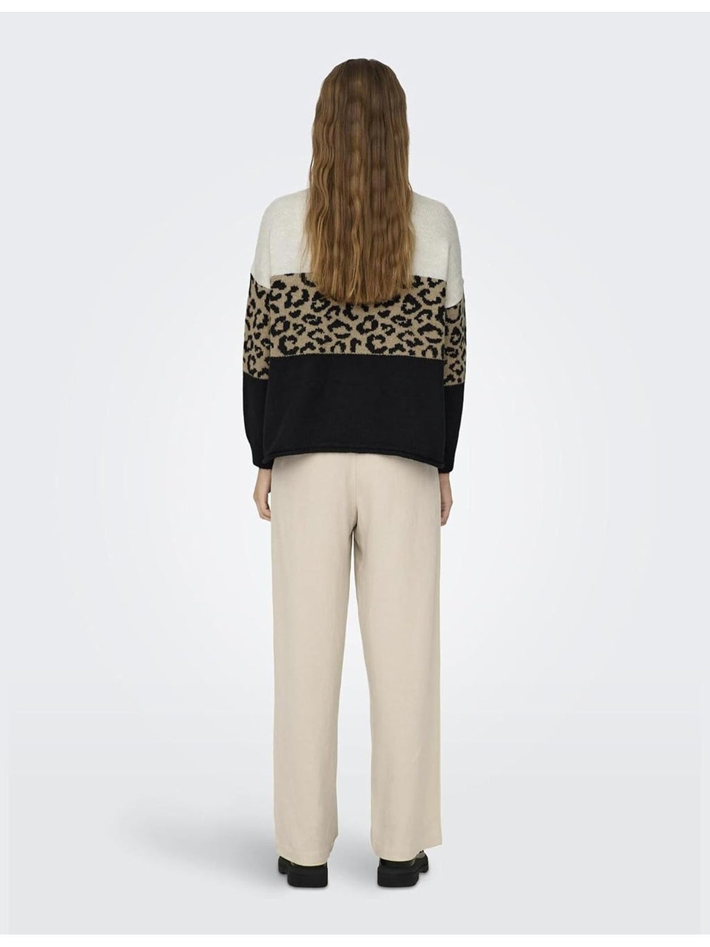 ONLY Pulover multicolor animal print/bej/negru femei