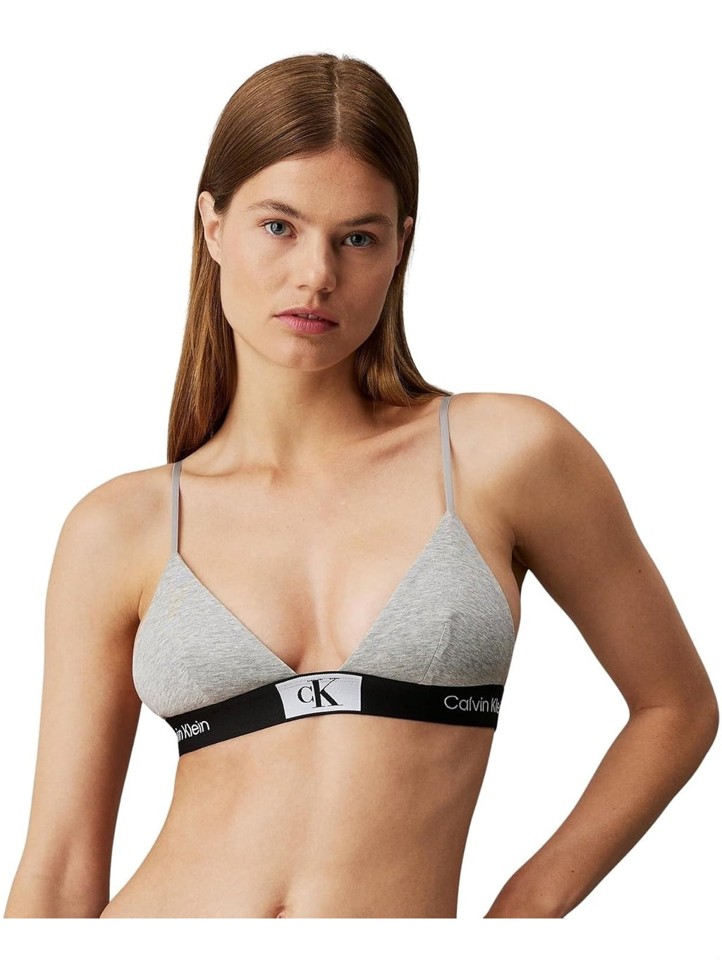CALVIN KLEIN Sutien forma triunghi banda logo CK negru femei