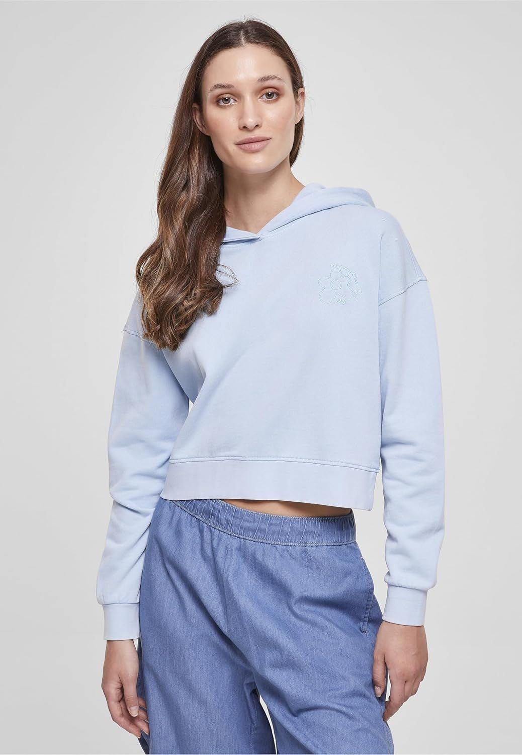 URBAN CLASSICS Hanorac cu gluga broderie florala femei