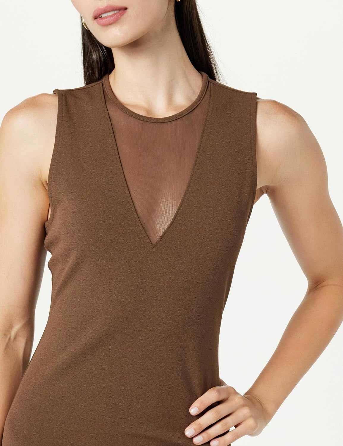 Rochie Midi Maro cu Decolteu în V – THE DROP