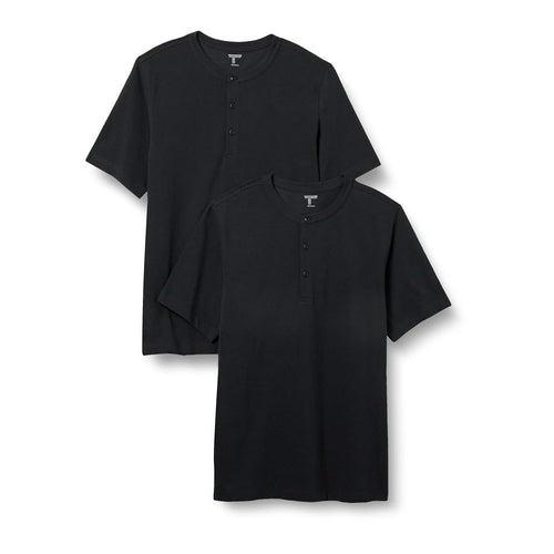 AMAZON ESSENTIALS Tricou Henley Pique maneca scurta barbati