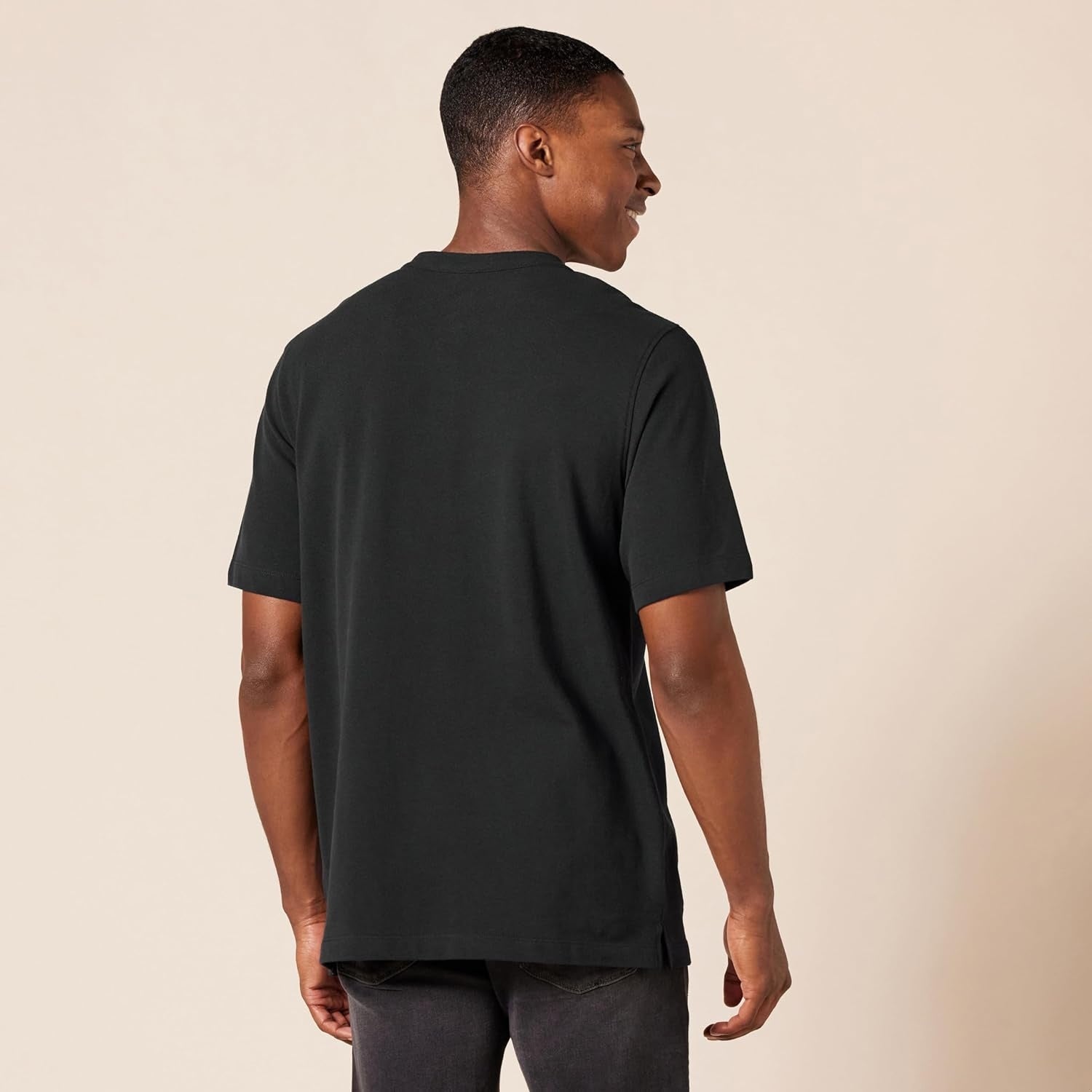 AMAZON ESSENTIALS Tricou Henley Pique maneca scurta barbati