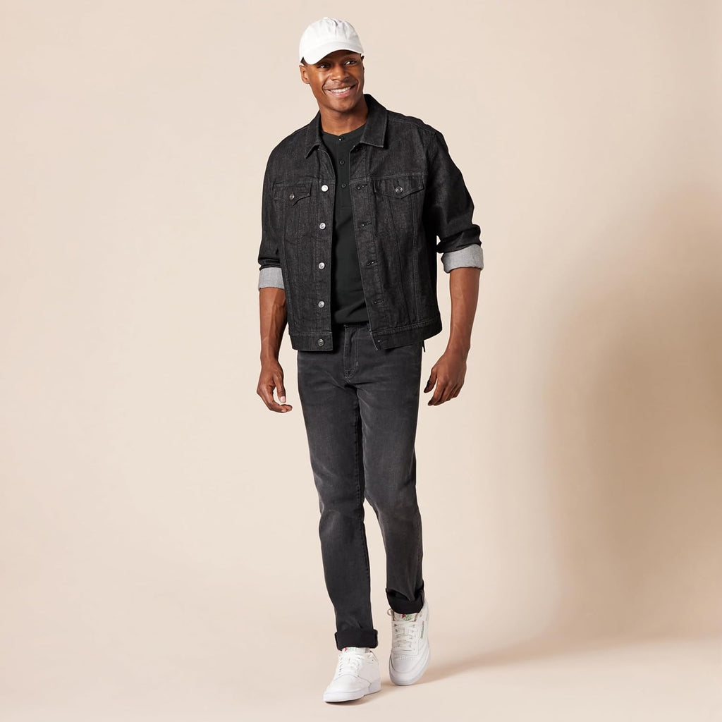 AMAZON ESSENTIALS Tricou Henley Pique maneca scurta barbati