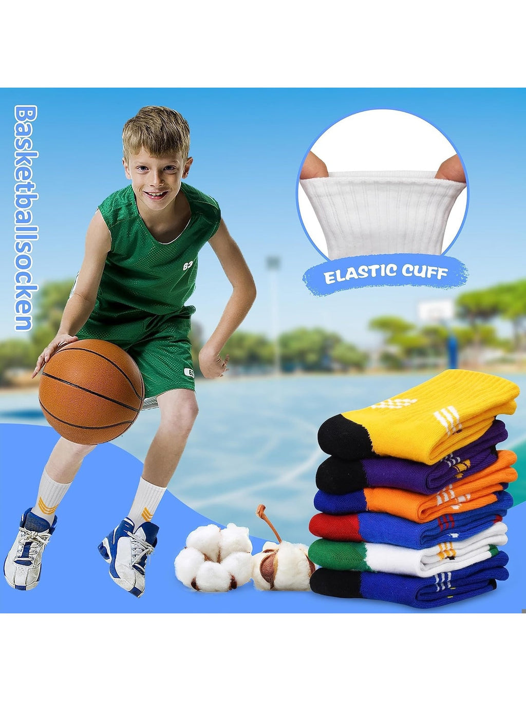 GRPSKCOS Perechi sosete sport multicolor din bumbac baieti copii fete ani