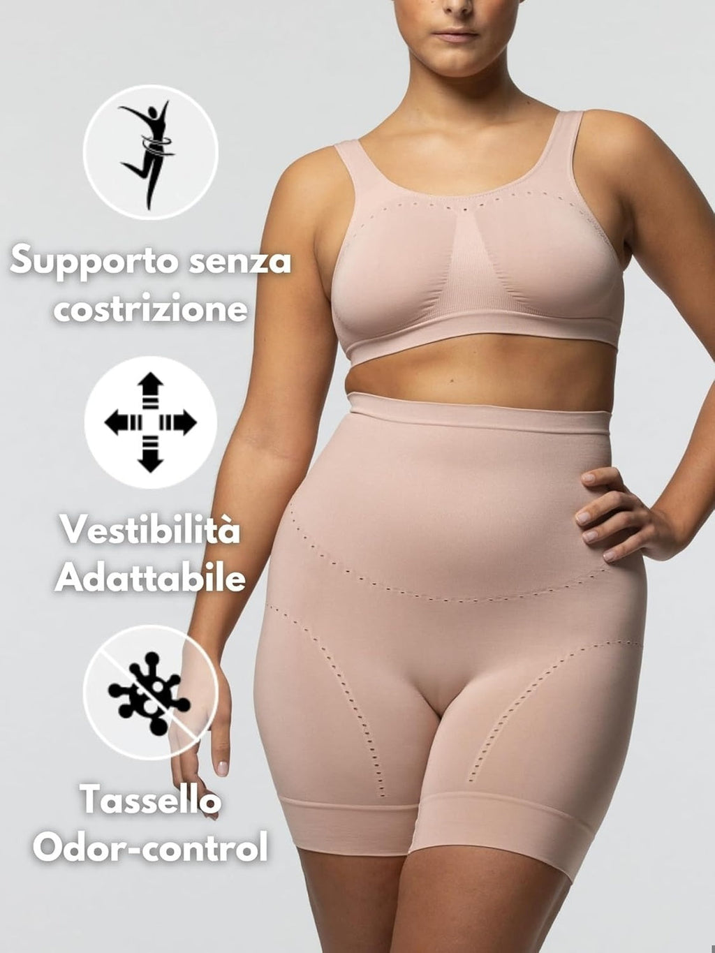 GUAINA Pantaloni scurti modelatori Comfort Size din Microfibra femei