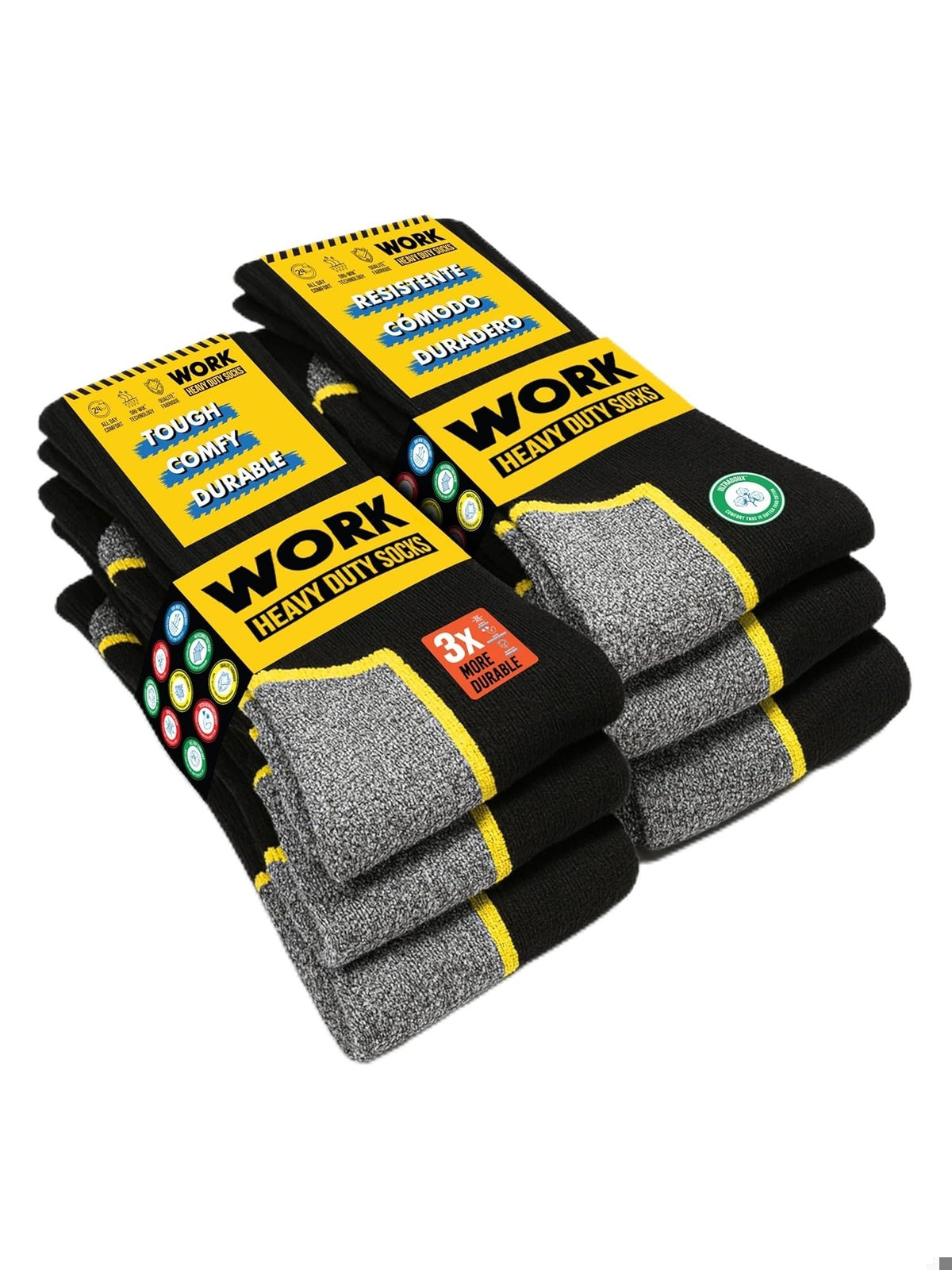 SOXCO Sosete de lucru negre set 6/Set 10 perechi negru barbati