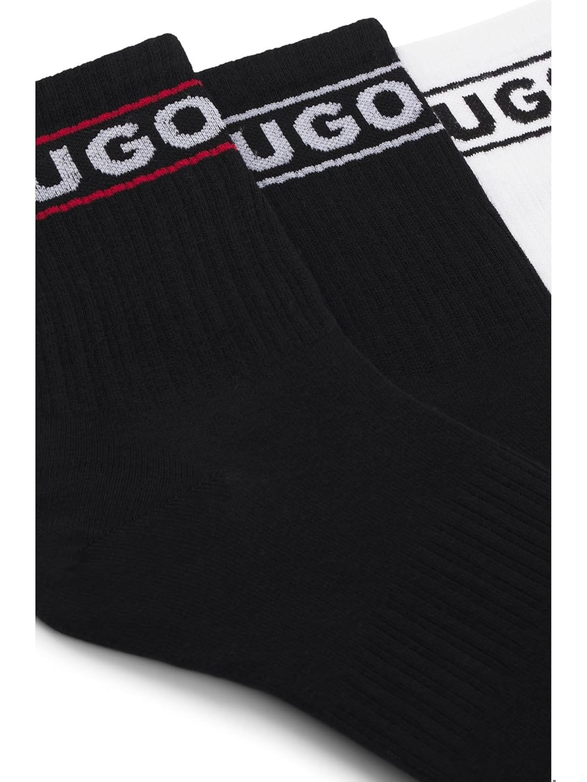 HUGO Sosete HUGO sosete set 3 perechi sporty negru detalii rosu femei