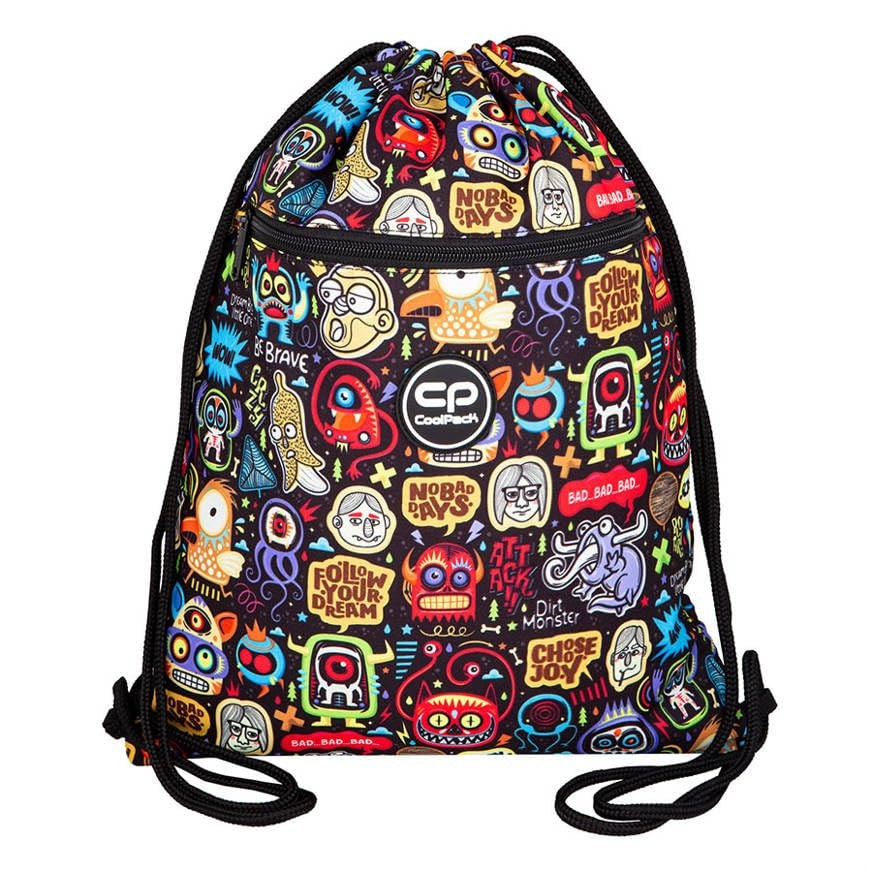 COOLPACK Sac sport cu snur Scary Stickers copii