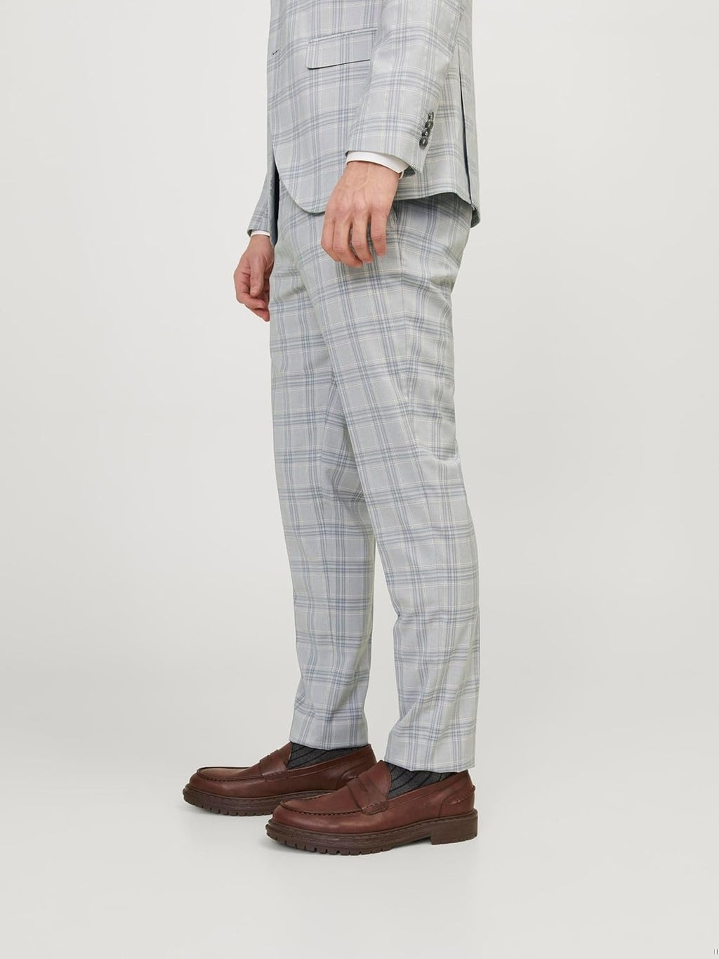 JACK & JONES Pantaloni slim fit chino eleganti gri/carouri barbati