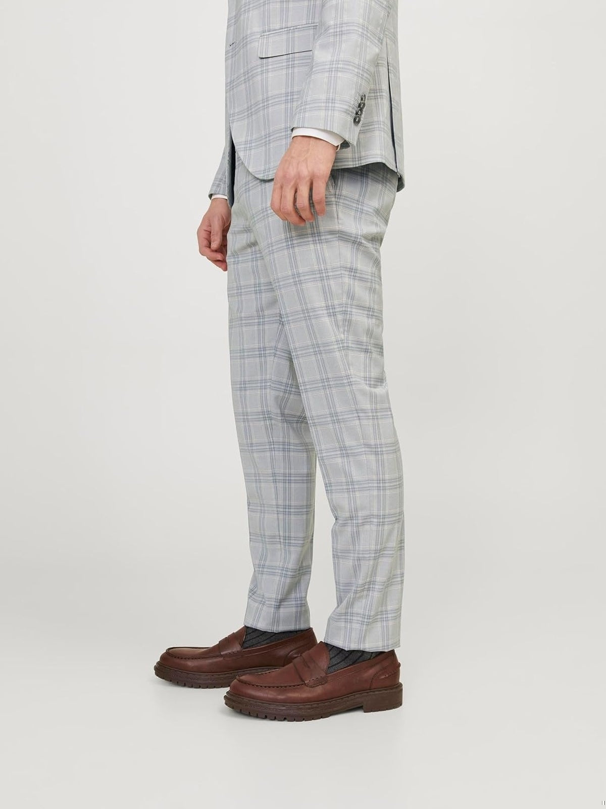 JACK & JONES Pantaloni slim fit chino eleganti gri/carouri barbati