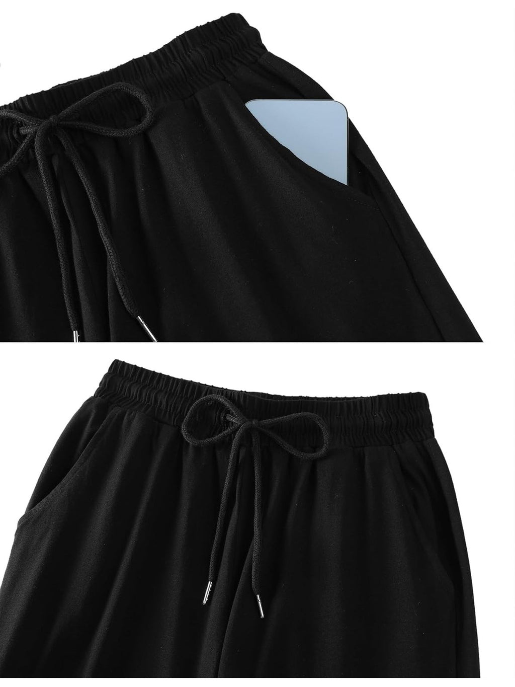 PANTALONI De trening femei Bresdk cu buzunare cargo negru