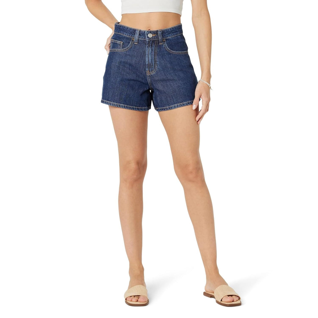 THE DROP Pantaloni scurti Jeans Rowan evazati femei