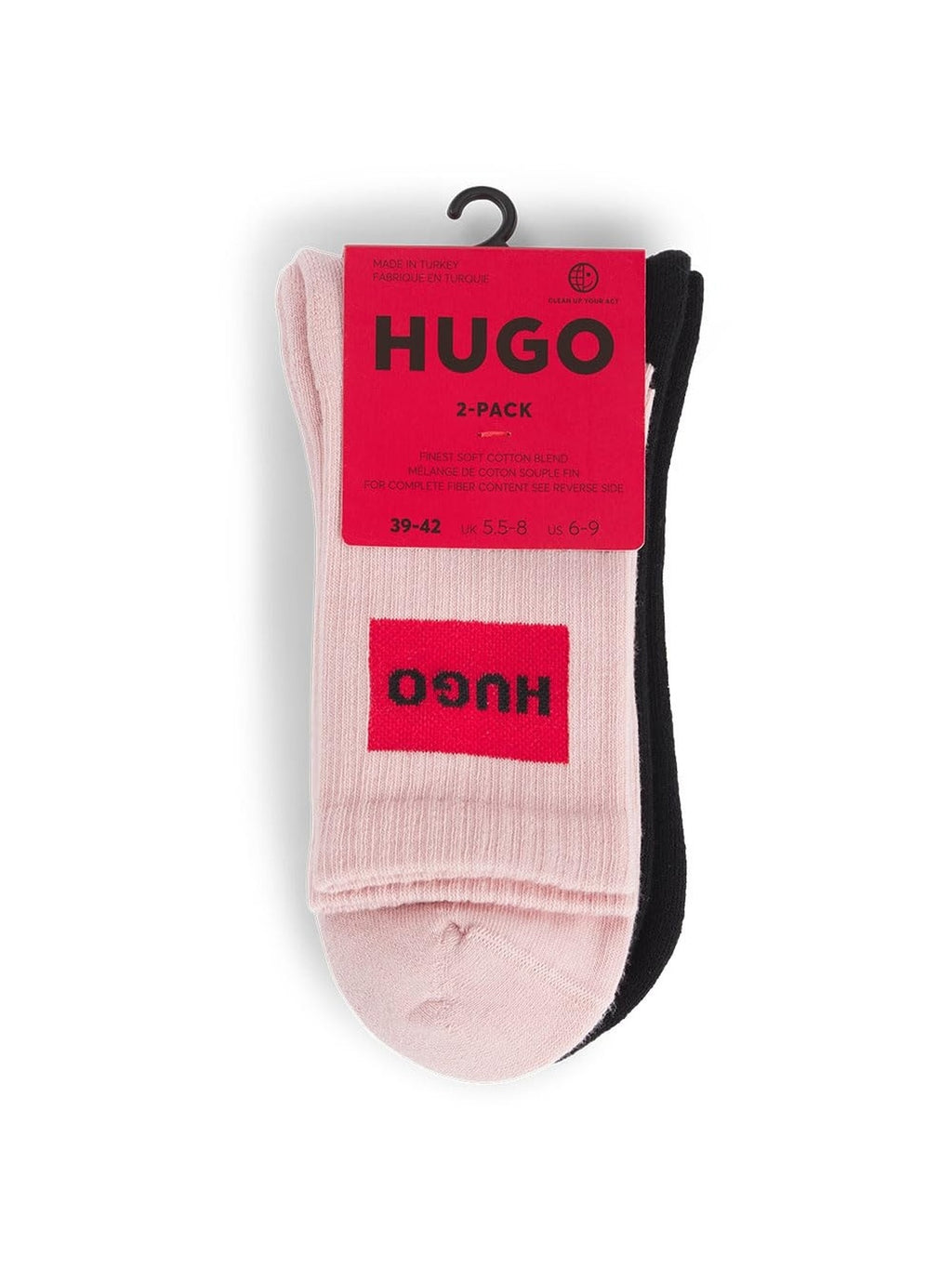 HUGO BOSS Sosete lungi Set 2 perechi negru/roz femei