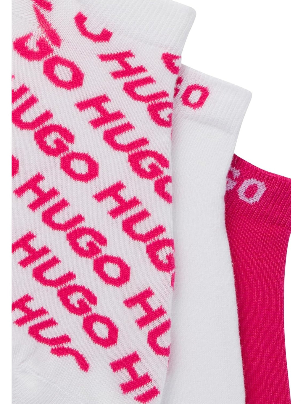 HUGO BOSS Sosete scurte glezna Set 3 perechi UNI LOGO alb/roz femei