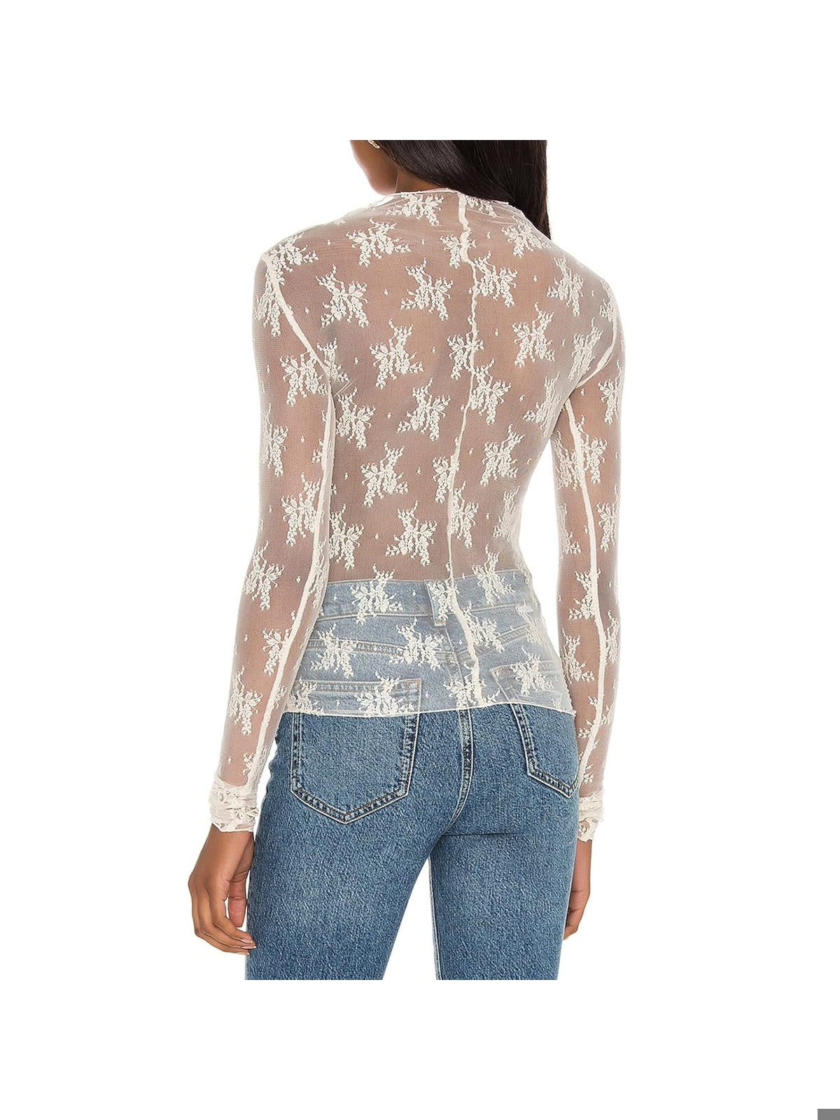 GEODELIA Bluza sexy cu dantela flori tip plasa pentru club femei