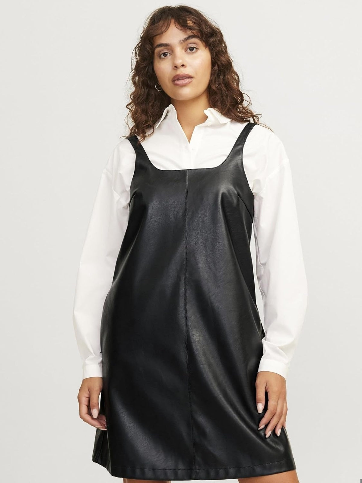 JJXX Jxstella PU Rochie scurta cu bretele femei