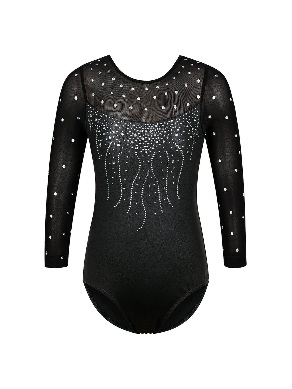 ZNYUNE Costum/body de fete pentru gimnastica maneci 3/4 negru