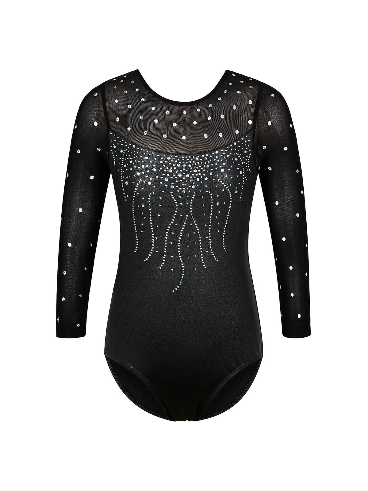 ZNYUNE Costum/body de fete pentru gimnastica maneci 3/4 negru