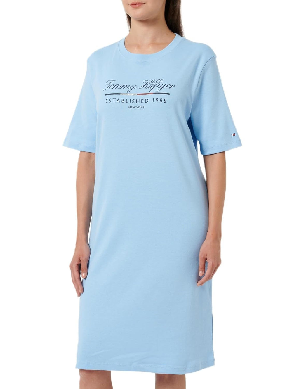 Tommy Hilfiger Rochie Damă Regular Script Graphic Dress SS Albastru Deschis