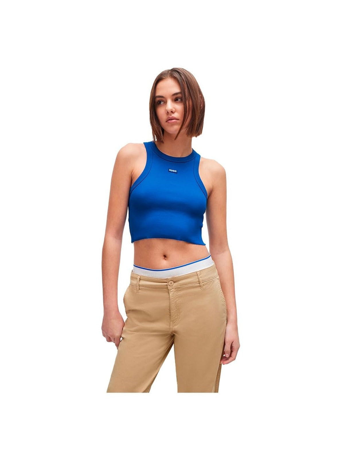 HUGO BOSS Top scurt albastru femei