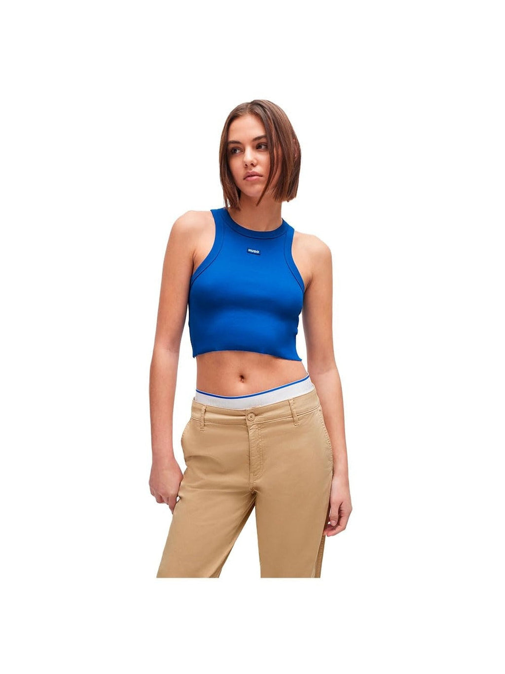 HUGO BOSS Top scurt albastru femei