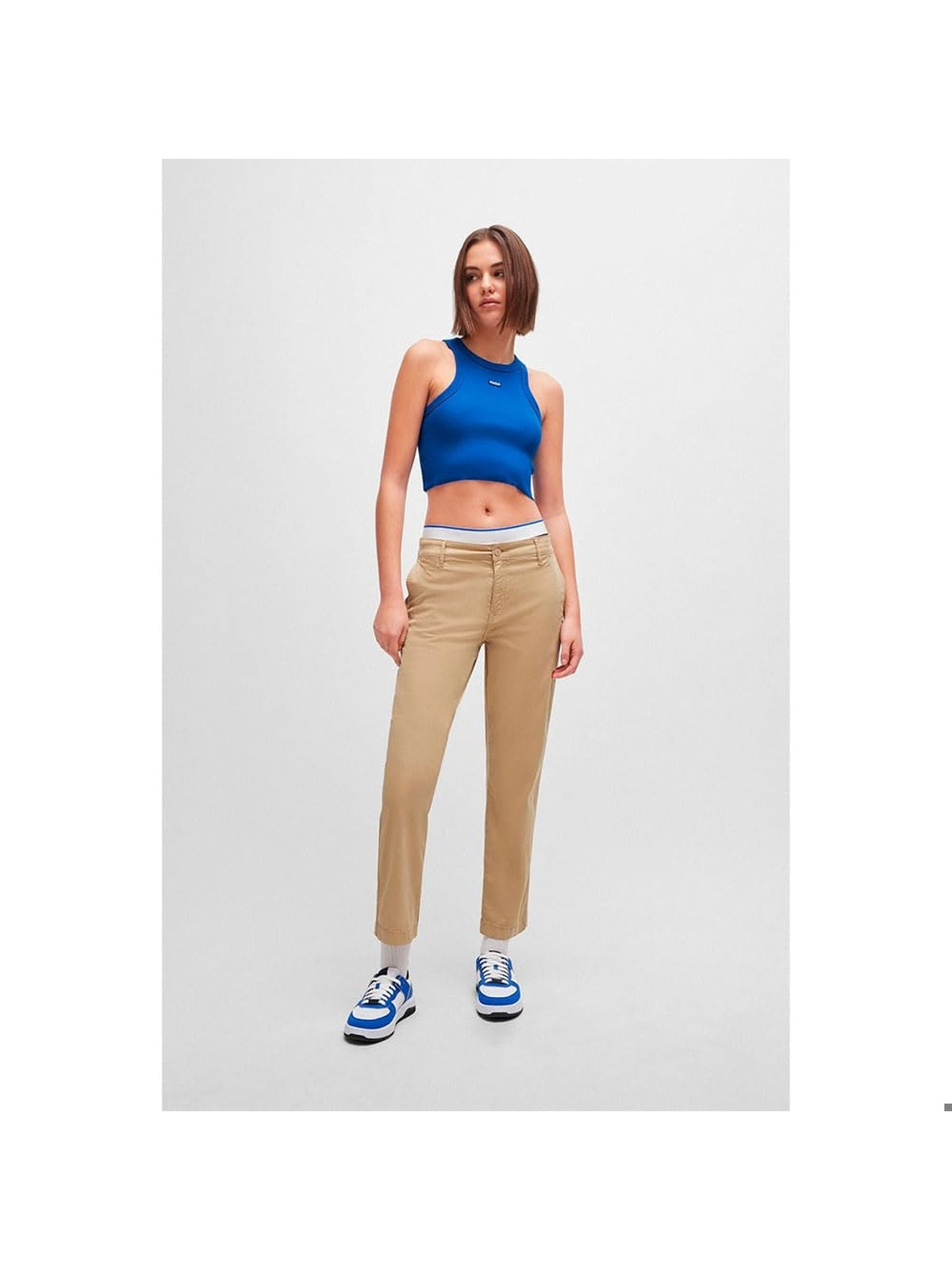 HUGO BOSS Top scurt albastru femei