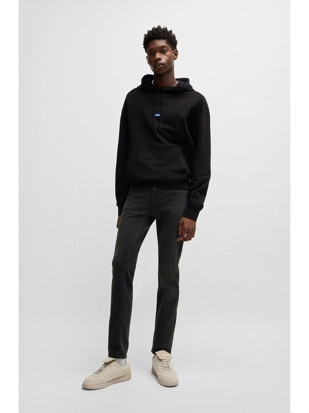 HUGO Blugi negru-cenusiu Slim Fit Elastici barbati