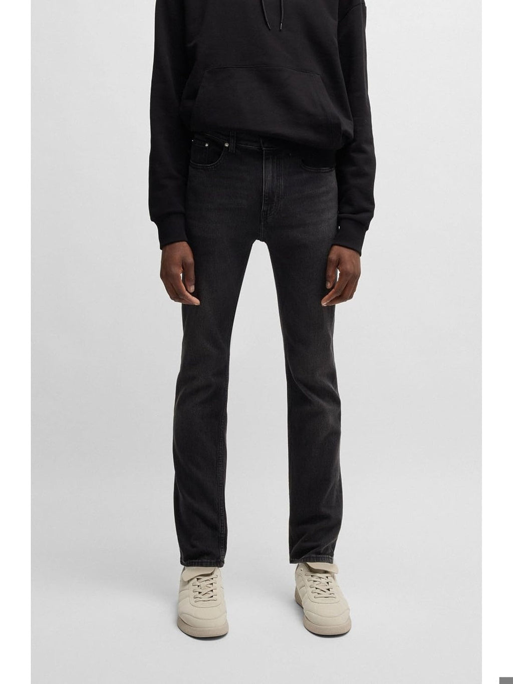 HUGO Blugi negru-cenusiu Slim Fit Elastici barbati