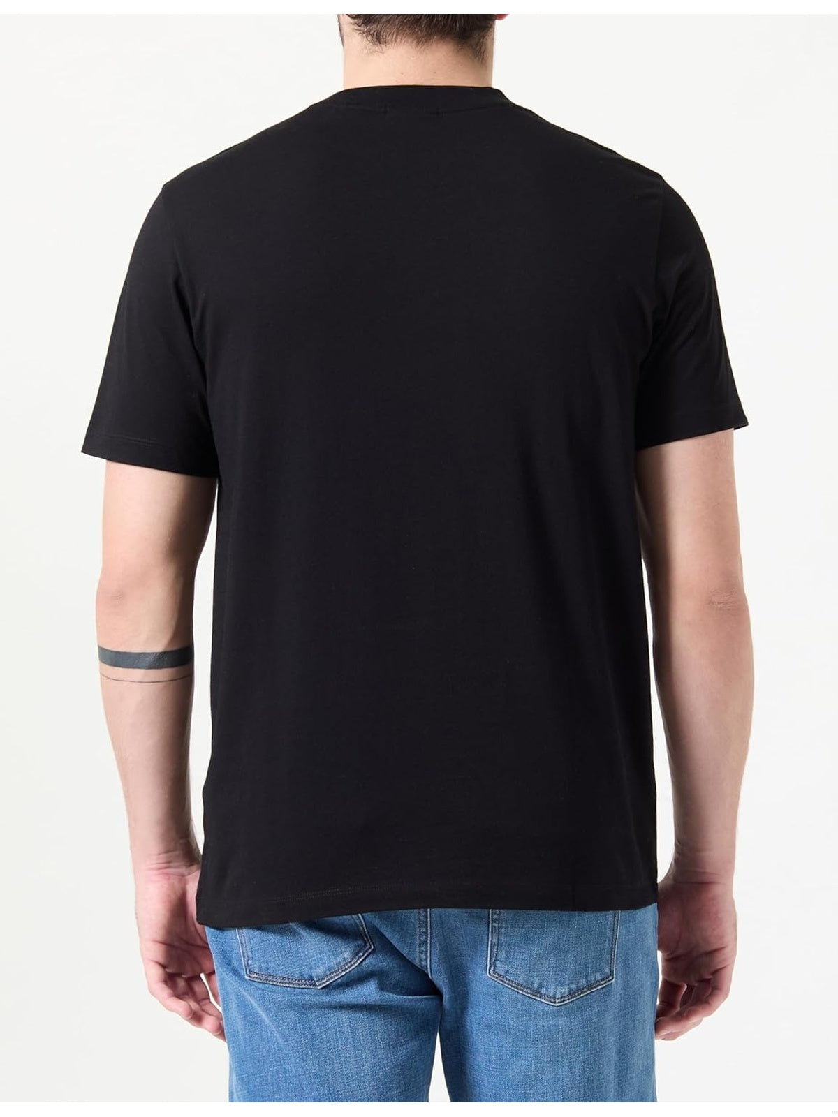 HUGO BOSS Tricou negru cu imprimeu Hugo alb/rozu barbati