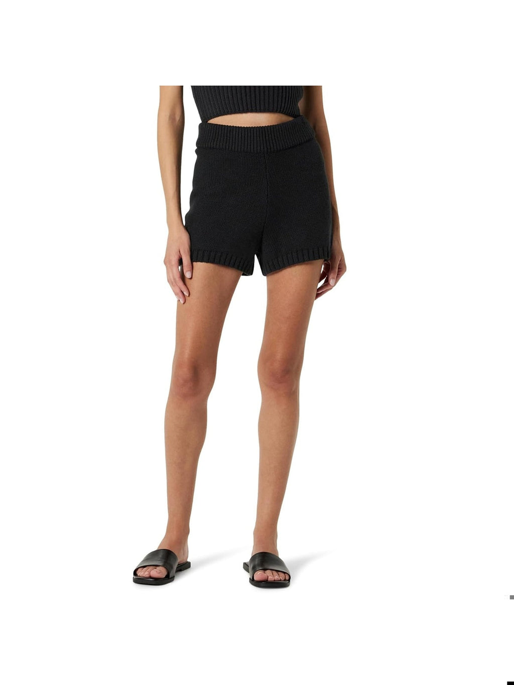 THE DROP Adrienne Panataloni scurti bumbac blend negru femei