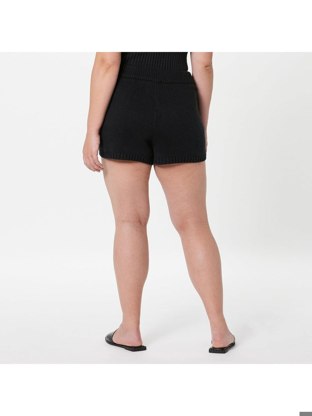 THE DROP Adrienne Panataloni scurti bumbac blend negru femei