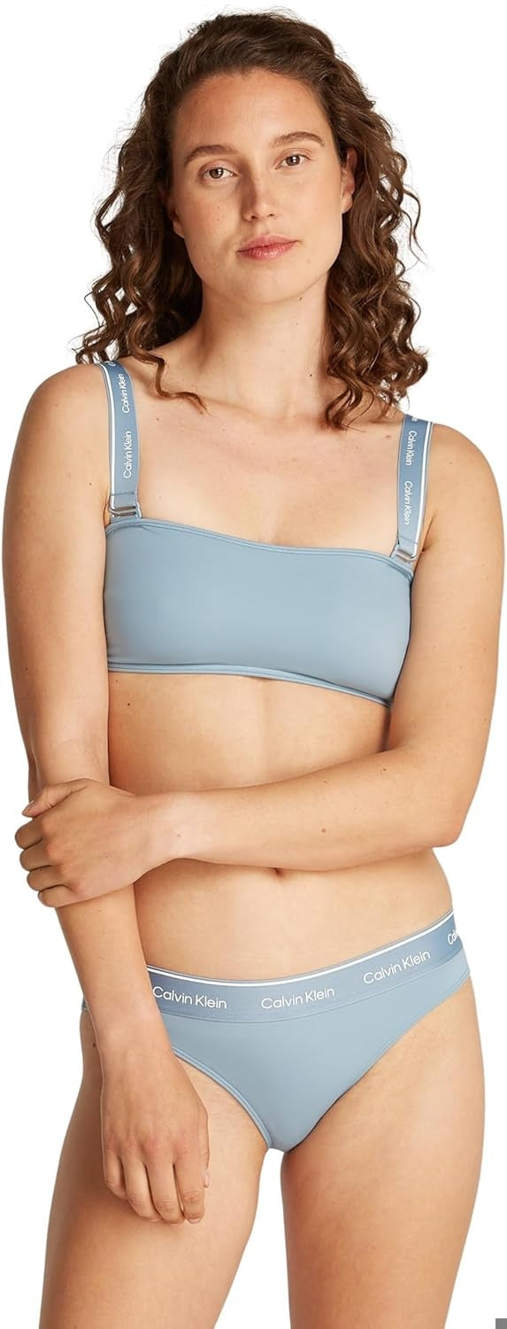 CALVIN KLEIN Top bikini bandeau cu bretele detasabile femei