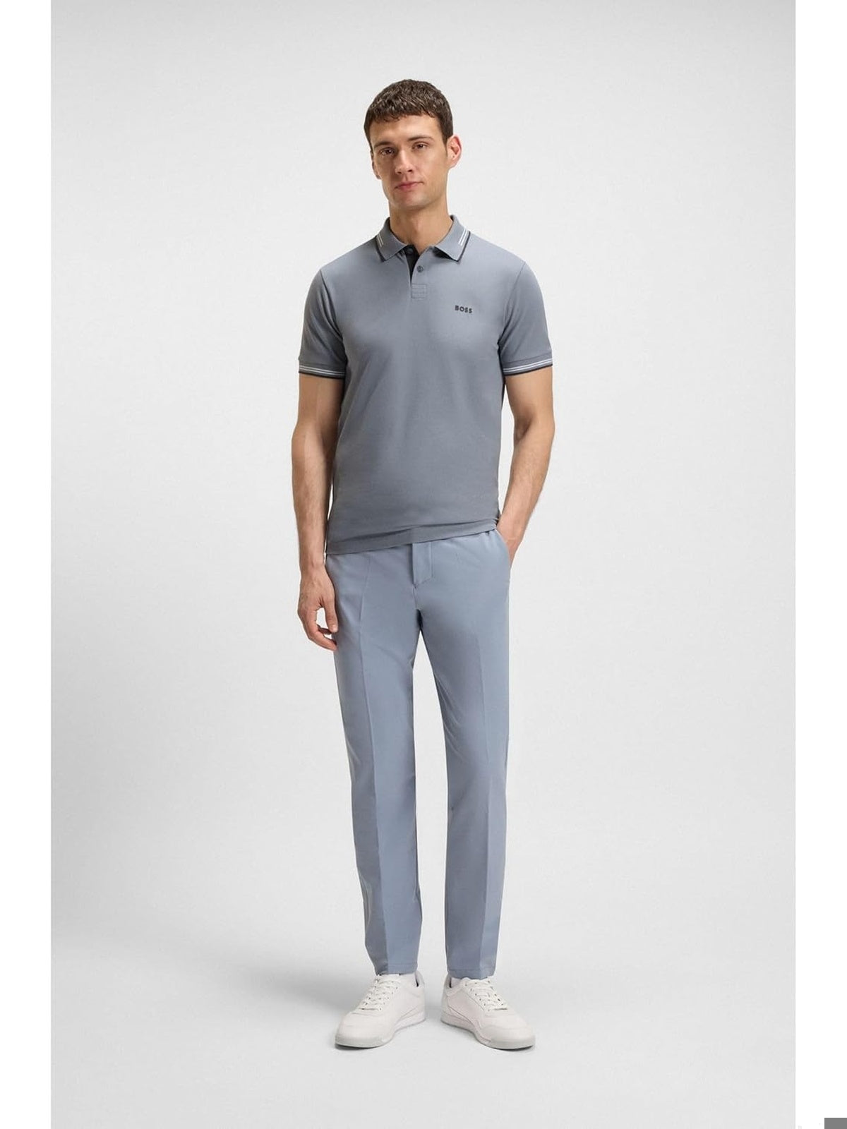 HUGO BOSS Tricou Polo cu maneca scurta gri barbati