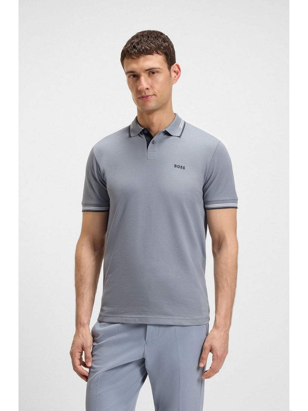 HUGO BOSS Tricou Polo cu maneca scurta gri barbati