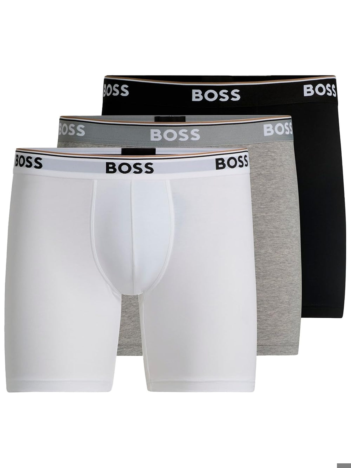 BOSS Set 3 Chiloti boxer TRUNK ESSENTIAL PACK alb/negru/gri